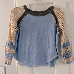 Free people mixed media top